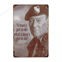 Ultra ทนทาน HAIMAX John Wayne Mans Gotta Do ป้ายดีบุก Wall Plaque โปสเตอร์สำหรับ Home,ห้องน้ำ,Cafe,บาร์,และผับ Unique Wall Deco