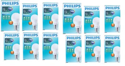 Philips หลอดไฟ LEDBulb 9W Essential Cool Daylight แสงขาวเดย์ไลท์ ขั้วเกลียว E27( 12หลอด ) A21