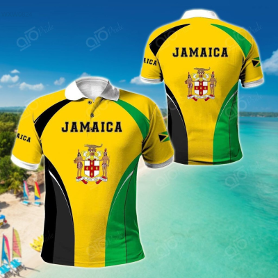 NEW Summer Style 2023 Jamaica Coat Of Arms Unisex Adult Polo Shirtsize：XS-6XLNew product，Canbe customization high-quality