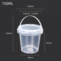 Empty 750ml Plastic Box with Lid Clear Storage Container for Food Grain Honey Yogurt Reusable Food Container 10PCS