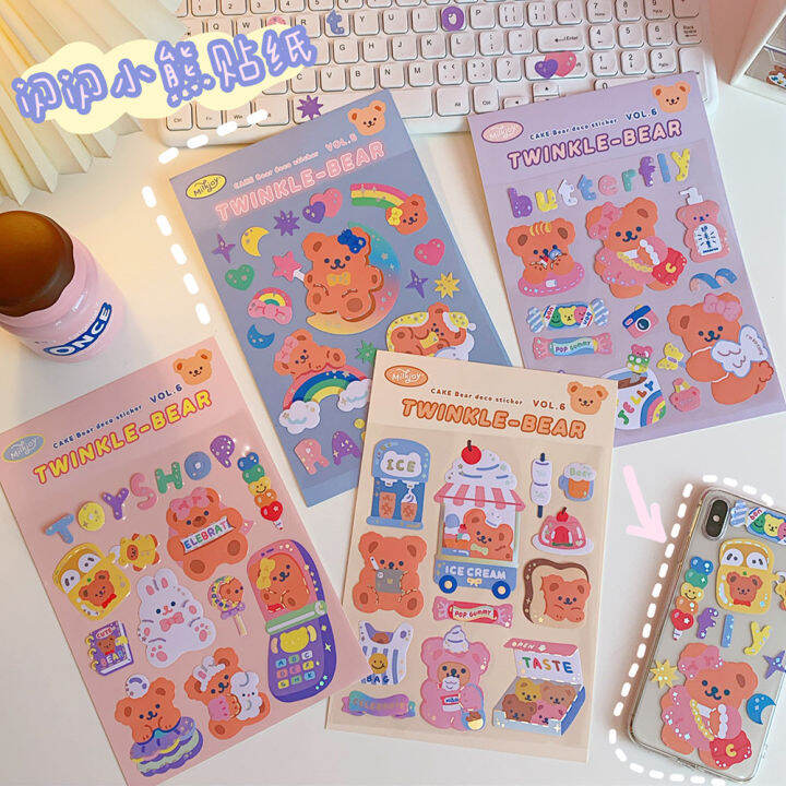 GaLiCiCi Waterproof PVC Sticker Cute Cartoon Bear Pattern for ...