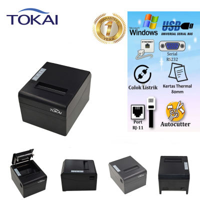TOKAI เครื่องพิมพ์บิลใบเสร็จรับเงิน (Thermal printer) รุ่น WD-80K หน้ากว้างกระดาษ 80 มม. ความเร็วในการพิมพ์  300 มม./วินาที เชื่อมต่อ USB + Serial RS232 + LAN - สีดำ