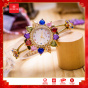 Đồng hồ nữ Julius Star Hàn Quốc JS-021A dây thép mặt hoa đính đá lục sắc thumbnail