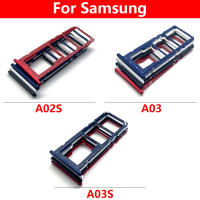 การ์ดที่ใส่ถาดซิมสำหรับ Samsung Galaxy A04 A045F A02s A025F Galaxy A03s A037F A03 Core A032F A03 A035F Dual SIM Card ผู้ถือถาดซิมการ์ดอะแดปเตอร์เปลี่ยน