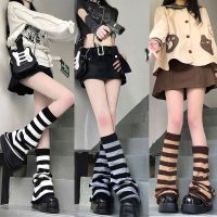 Lolita ถุงเท้ายาวผู้หญิงลายขาอุ่น Y2k JK หญิง Cos ถักเท้าอุ่นโครเชต์ถุงเท้า Boot Cuffs Gothic ถุงน่อง