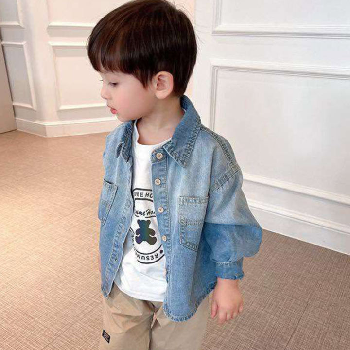 baolongxin-เสื้อยีนส์เด็กผู้ชาย-เสื้อแจ็คเก็ตแขนยาวแฟชั่นใหม่เสื้อคลุมบางๆยีนส์