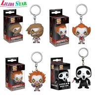 LS【ready Stock】Funko Pop Pocket Keychain: Horror It - Pennywise With Balloon/wig/spider Legs Scream Ghost Face Movie Model Doll Toy1【cod】