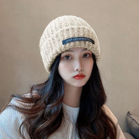 ฤดูหนาวหูอุ่นหลวมถุง Beanies สำหรับผู้หญิงสาวโครเชต์ขนสัตว์ถัก Bonnet หมวกสีทึบกลางแจ้งเย็นหลักฐาน S Kullies หมวก