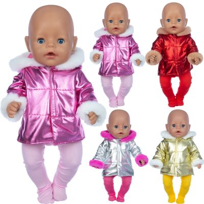 เสื้อขนเป็ดใหม่2023 + Leggings เสื้อผ้าตุ๊กตาสำหรับทารกแรกเกิด18นิ้ว/43ซม. อุปกรณ์ตุ๊กตารีสตาร์ท