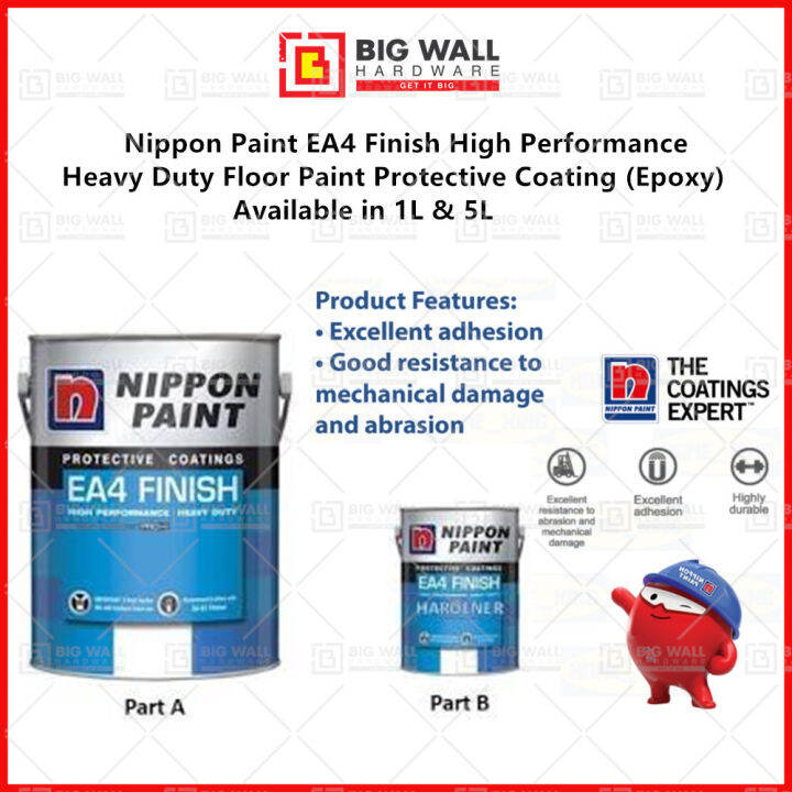 1L / 5L Nippon Paint EA4 Finish High Performance Heavy Duty Floor Paint