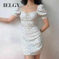 IELGY IELGYชุดหญิงฤดูร้อนLace-UpเอวSlimกระโปรงดอกไม้สั้น