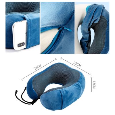 U Shaped Memory Foam Neck Pillows Travel Office Ergonomics Pillows Cushion Soft Slow Rebound Cervical Healthcare Bedding