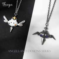 Thaya Original Design Vintage Necklace Women Angel And Demon Pendant Choker Anniversary Party 2021 Trend Handmade Fine Jewelry