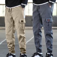 【CC】◈₪►  Jogging Pants Elastic Waist Washable Relaxed Mid Rise  Thin Men for School