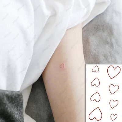 【YF】 Waterproof Temporary Tattoo Red Heart Chinese Japanese Text Cartoon Pattern Fake Tattoos Flash Tatoos Arm Body Art for Women Men