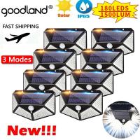 Goodland 180 100 LED Solar Light Outdoor Solar Lamp Powered Sunlight Waterproof PIR Motion Sensor Light For Garden Decoration Outdoor Lighting