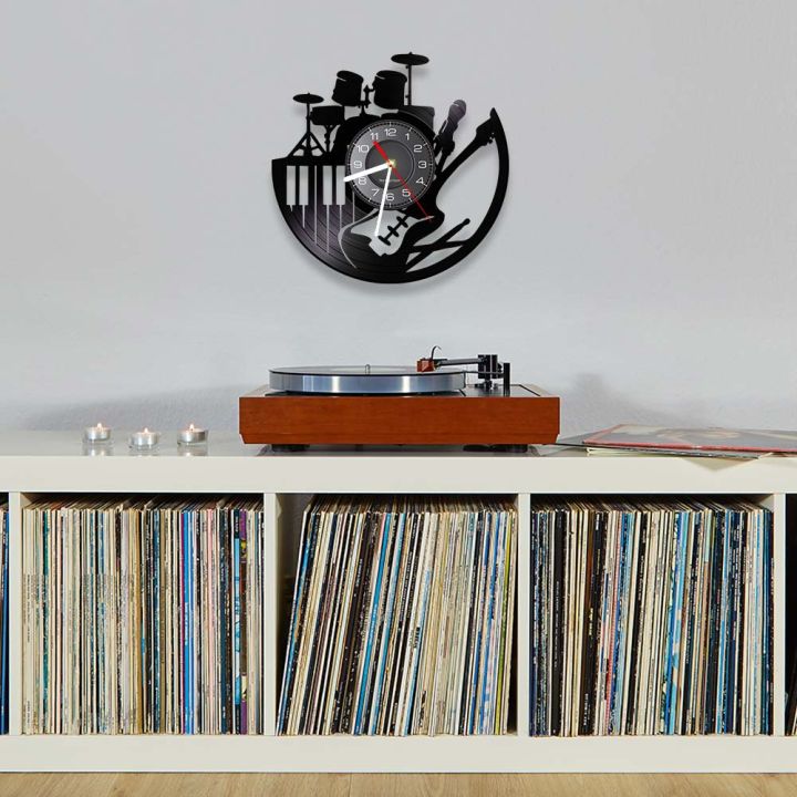 electric-guitar-drum-rack-set-vinyl-record-wall-clock-band-music-musical-intrument-room-sign-retro-cd-disc-rock-n-roll-gift
