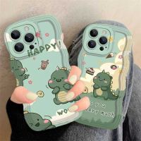 เคส Hp A24 Samsung A14 A04 A04e A04S A13 M23 5G A03 A03S A23 A22 A21S A02S A12 A71 M12 A11 A32ขอบคลื่น A51 A10 A30 A52การ์ตูนไดโนเสาร์ TPU เคสครอบโทรศัพท์ Softcase