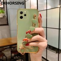 เคสโทรศัพท์ Huawei Nova Y61 ฝาครอบ Y61กล่องโลหะชุบหรูหรา Huawei NOVA Y61 ปลอกซิลิโคน Y61ที่ใส่สร้อยข้อมือรูปหัวใจชุบด้วยไฟฟ้าสีทอง2022ฝาหลัง Huawei Nova Y61