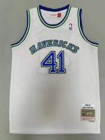 Ready Stock High Quality Hot Sale Mens Dallas Mavericks Dirk Nowitzki Retro Swingman Jersey - Blue/Beige