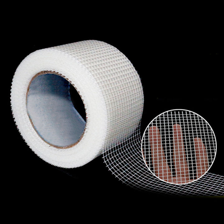 fiberglass-mesh-tape-50mmx45mm-เทปกาวใยแก้ว-เทปกาว-เทปกาวไฟเบอร์กลาส-ผ้าเทปใยแก้ว-เทปผ้าฉาบไฟเบอร์หรือเทปตาข่ายใยแก้ว-เทปตาข่ายใยแก้วแบบมีกาวในตัว-t0540