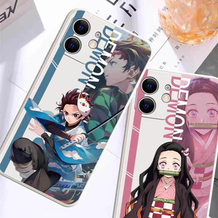 เคสสำหรับ-oppo-a16k-a16e-a15-15s-a16-a17-a3s-a5s-a54-a55-a57-a77-a11k-a12s-a52-a72-a92-a76-a94-4g-a74-a31-a9-a5-a53-2020-f1s-a93ฆ่าปีศาจ-kamado-nezuko-จตุรัสแบบนิ่มที่เป็นซิลิโคนเหลวอนิสุเกะแทนจิโร่