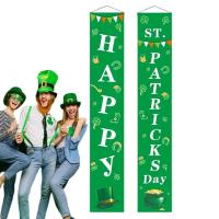 St Patricks ตกแต่งวันกลางแจ้งไอริชแชมร็อกระเบียงสัญญาณแขวนเครื่องประดับไอริชโชคดีแชมร็อกยินดีต้อนรับแบนเนอร์เซนต์แพทริค