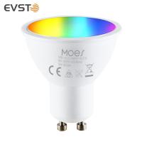 Moeshouse หลอดไฟ LED WiFi อัจฉริยะ,หลอดไฟแบบหรี่ได้เปลี่ยนสี RGB 400LM รีโมทคอนโทรลหลอดไฟควบคุมแสงได้ใช้ได้กับ Alexa Google Assistant