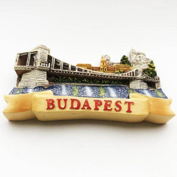 hungary-budapest-danube-tourism-commemorative-decorative-craft-gift-three-dimensional-chain-bridge-magnetic-fridge-sticker-refrigerator-sticker