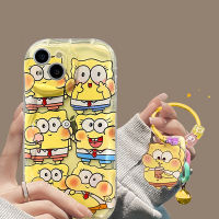 YOUCUN Kawaii SpongeBob SquarePants Patrick Star น่ารักแบบเต็มหน้าจอตลกสำหรับ iPhone 11เคส6 7 8PLUS Air Cushion 12 13PROMAX น่ารัก XR