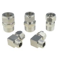 SS Compression Pipe Adapter 1/2 3/4 1 NPT PT Male 14 16 18 20mm 22mm 25mm Tube Ferrule Air Fitting Connector Stainless Steel 304