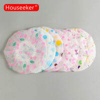 Houseeker 6pcs หมวกคลุมอาบน้ำแบบกันน้ำลูกไม้ยางยืดหมวกที่คลุมผมหมวกอาบน้ำสำหรับผู้หญิงเด็กที่ใช้ในครัวเรือนอุปกรณ์ห้องน้ำ