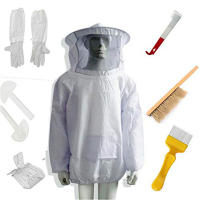 Beekeeping Beekeeper Suit Bee Jacket Gloves Bee Hive Brush J Hook Hive Tool Set 8 Kits