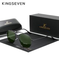 Kingseven ของแท้ แว่นตากันแดด เลนส์โพลาไรซ์ หกเหลี่ยม สเตนเลส สไตล์วินเทจ สําหรับผู้ชาย ผู้หญิง N7748