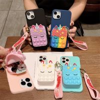 Casing dompet penutup untuk Google Pixel 8 7A 6A 6 Pro tas dompet kuda gelembung kartun untuk Google Pixel 8 7A 6A 6 Pro 5 XL 4A 3A 3 XL Lite 2 casing pereda stres Unicorn lucu