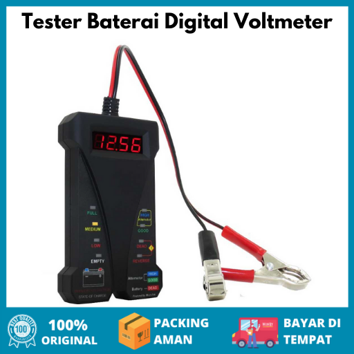 Tester Baterai Digital Voltmeter Analyzer 12V / Alat Uji Test Digital ...