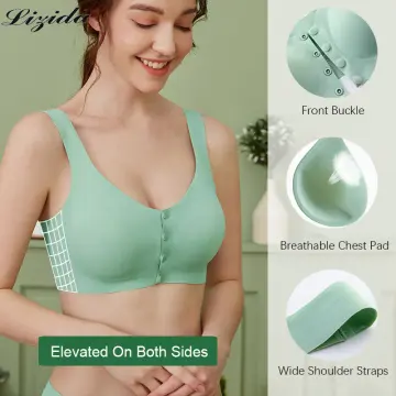 Bras For Women,Womens Bras,Comfortable Cotton Front Buckle Without Steel  Ring Small Chest Gather Nursing Bra 