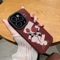 เคสโทรศัพท์หนังสุดหรูสีกุหลาบสว่างสำหรับ iPhone 14/13/12/11 Pro Max 12 13 Mini 6 6S 7 8 Plus X XR XS Max เคสโทรศัพท์แบบนิ่มกันกระแทกแฟชั่นที่สร้างสรรค์ฝาครอบโทรศัพท์พร้อมเลนส์ป้องกันกล้องคลุมทั้งหมดฝาครอบ Shel