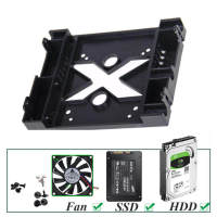 5.25 Optical drive position to 3.5 inch 2.5 inch SSD 8CM FAN Adapter Bracket Dock Hard Drive Holder For PC Enclosure