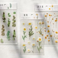 LT【ready stock】PET Daisy Iris Eucalyptus Globulus Flower Serie Bullet Journal Decorative Stationery Stickers Scrapbooking DIY Diary Album Stick1【cod】