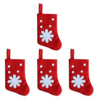 Mini Christmas Cutlery Holder Red Mini Christmas Tableware Bag 4pcs Mini Christmas Sock Creative For Party Tree Dinner Table Socks Tights