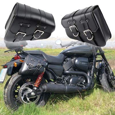 ถุงนอนหนังเทียมสำหรับ Harley Sportster XL883 XL1200รุ่น XL 883 1200กันน้ำกระเป๋าใส่เครื่องมือข้างกระเป๋าอานม้าได้สีดำสีน้ำตาล