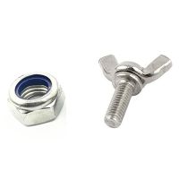 卍☾ 5 Pcs M6pcs 20Mm Thread Wing Bolt Butterfly Screw 1 Set 7 Sizes 304 Stainless Steel Nylon Lock Nut Assortment Kit