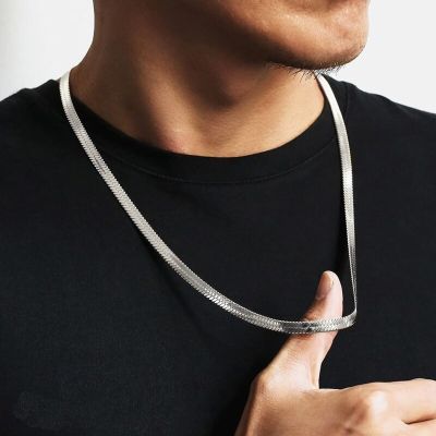 【CW】Vnox Basic Snake Chain Necklaces for Men Jewelry  Stainless Steel 5.6mm Width Choker Collar Gift  50/60cm