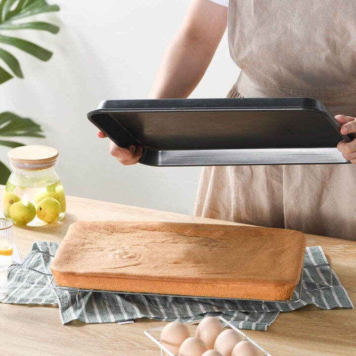 2pcs-14inch-bakeware-set-non-stick-cookie-sheet-pan-carbon-steel-cake-pizza-oven-tray-square-plate-roasting-tin-baking-tools