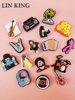 Rock Music Shoe Charms Colorful PVC Buckle Decorations Clogs Garden Shoes Accessories Ornaments Croc Pins jibz Adult Kids Gifts