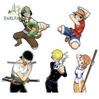 EARLFAMILY สติกเกอร์ติดรถลูฟี่ Zoro ชิ้นเดียวขนาด13ซม. ลายการ์ตูนกันรอยขีดข่วนนกกระโปรงหลังรถมอเตอร์ไซด์วินนิลอุปกรณ์เสริมรถยนต์