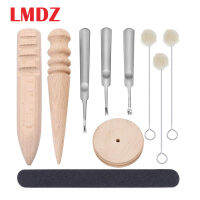 LMDZ 10ชิ้นหนังหัตถกรรมชุดเครื่องมือที่มีหนังขอบ Skiving Beveler ไม้ Leathercraft ขอบ S Licker ขัดแถบและขนสัตว์ Daubes