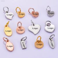 ℡✓ 50pcs Stainless Steel Personalized Small Logo Tags Custom Disc Logos for Necklace DIY Findings Not Turn Off Color