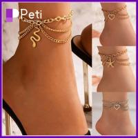 PETI JEWELLERY กำไลข้อเท้า ห่วงโซ่เท้า ปลอกหุ้ม เครื่องรางที่มีเสน่ห์ กำไลข้อมือสร้อยข้อมือ เซ็กซี่สุดเซ็กซี่ ชายหาดริมชายหาด โซ่พู่ห้อย สำหรับผู้หญิง